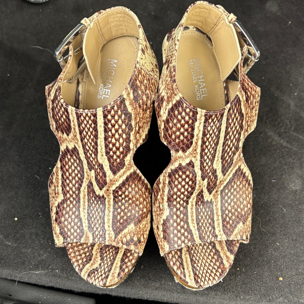 Michael Kors Snakeskin Pattern Wedge Sandals - image 2